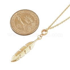 Женские ожерелья с подвеской в виде пера из латуни&nbsp;NJEW-JN05456