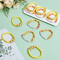 Эластичные браслеты хейши из полимерной глины&nbsp;BJEW-GO0002-28A-03