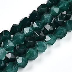 Окрашенные природные белый нефрит бисер пряди&nbsp;G-T139-8mm-46E