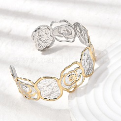 Кованые браслеты-манжеты из нержавеющей стали 304 для женщин&nbsp;BJEW-P371-01B