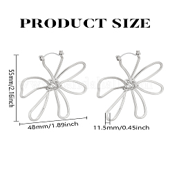 1 пара серег-колец из сплава с цветком для женщин&nbsp;EJEW-LP0004-78P