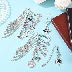 15 закладка из натуральных и синтетических драгоценных камней и сплавов&nbsp;AJEW-YW00003