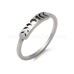 Кольцо с фазами Луны из нержавеющей стали 201 для женщин&nbsp;RJEW-A006-04P-1