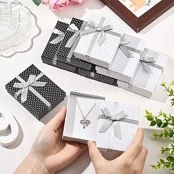 8 шт. 2-цветные картонные коробки для ювелирных изделий в горошек&nbsp;CBOX-YW0001-06
