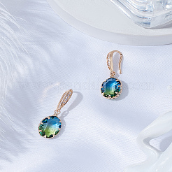 1 пара серег-подвесок из латуни с кубическим цирконием&nbsp;EJEW-LP0003-67B