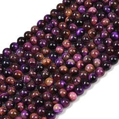 Нити из натуральных бусин тигрового глаза высшего качества&nbsp;G-F591-18-6mm