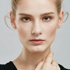 1 пара 925 серег-каффов в форме сердца из стерлингового серебра для женщин&nbsp;EJEW-HS0001-04