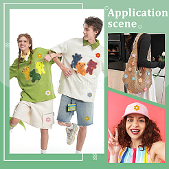 75 шт. 15-х цветные цветочные полиэстеровые украшения&nbsp;DIY-FG0008-01