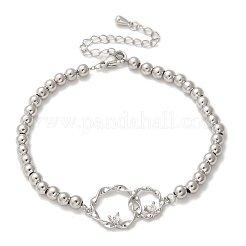 Браслеты из латунных круглых бусин&nbsp;BJEW-H627-01P