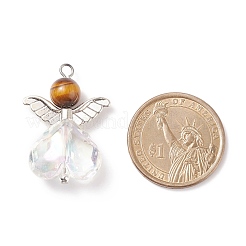 Натуральные акриловые подвески цвета тигровый глаз&nbsp;PALLOY-TA00001-04