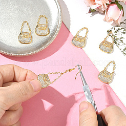 6шт латунные подвески с микропаве и кубическим цирконием&nbsp;KK-BBC0019-72