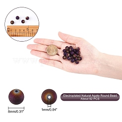 Гальванические естественно агат бисера пряди круглый&nbsp;G-AR0002-53