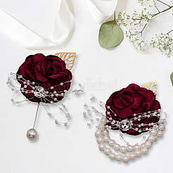 Запястье с имитацией цветка из шелковой ткани&nbsp;AJEW-WH0285-18B