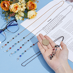 3 шт. 3-цветный ремешок из сплава со стразами для очков&nbsp;AJEW-CY0002-17