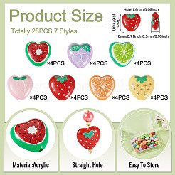 28шт 7 стиля непрозрачные акриловые бусины&nbsp;MACR-TA0002-41