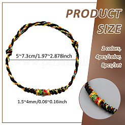 8шт плетеные браслеты из хлопчатобумажной нити двух цветов&nbsp;BJEW-GO0002-03