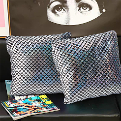 Блестящая голограмма спандекс русалка ткань с принтом рыбьей чешуи&nbsp;AJEW-WH0314-30C