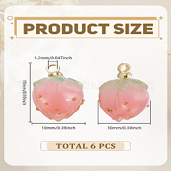 6 шт. подвески из эпоксидной смолы в виде цветка ручной работы&nbsp;KY-LP0001-08