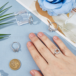 4 шт. 4 стильных регулируемых кольца для пальцев из латуни и страз&nbsp;KK-HS0015-89