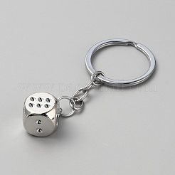 Брелки в виде кубиков из цинкового сплава&nbsp;AJEW-WH0504-77P