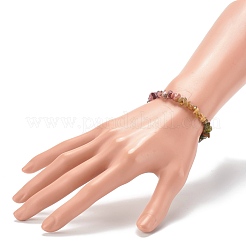 Натуральные многоцветные браслеты из бусин турмалина&nbsp;BJEW-JB06243