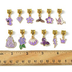 Подвески из сплава с эмалью фиолетового цвета&nbsp;PALLOY-FS00010