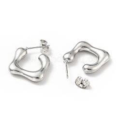 Квадратные серьги-гвоздики&nbsp;EJEW-G293-08P