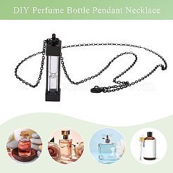 1 шт. стеклянные песочные часы прямоугольник памятная урна для праха питомца подвеска ожерелье&nbsp;NJEW-CA0001-27EB