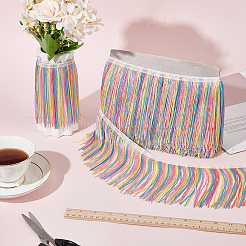 Кружевная лента с бахромой из полиэстера&nbsp;OCOR-WH0078-269C