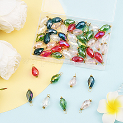 50 шт. подвески из гальванического стекла с граненым узором&nbsp;FIND-SP0004-74