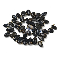 Нити бусин из натурального крашеного синего тигрового глаза&nbsp;G-P604-A13-01