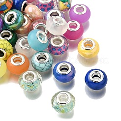 40 шт. 4 стиля бусины-рондель из непрозрачной смолы цвета AB&nbsp;RPDL-FP0001-01