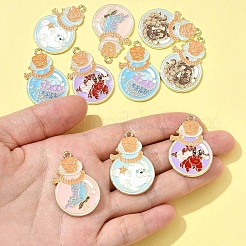 10шт 5 стиля позолоченные подвески из сплава с эмалью&nbsp;ENAM-FS0003-02