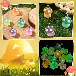 6 шт. светящиеся смоляные подвески-грибы&nbsp;CRES-YW0002-47