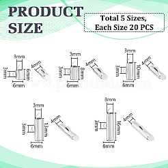 100 шт. 5 стиля 304 нержавеющая сталь скользящая застежка на конце трубки&nbsp;STAS-UN0060-24P-01