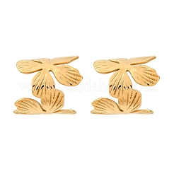 Серьги-гвоздики из нержавеющей стали 304 в форме цветка с буквой С для женщин&nbsp;EJEW-A131-01C-G