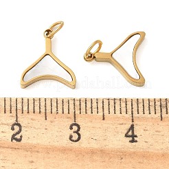 Подвески из нержавеющей стали 304 с натуральным белым ракушечным узором в виде хвоста кита&nbsp;STAS-Q345-18G