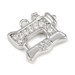 Латунные микропаве прозрачные подвески с фианитом&nbsp;KK-L238-20P