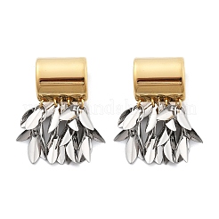 Двухцветные серьги-гвоздики в форме листьев из нержавеющей стали 304&nbsp;EJEW-M101-02PG