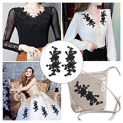 Аксессуары для цветочного орнамента с вышивкой из полиэстера&nbsp;PATC-WH0006-08