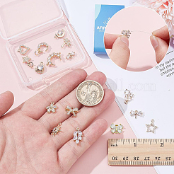 16 шт. 16 стиля латунных подвесок с микропаве из кубического циркония и подвесок-соединителей&nbsp;KK-AR0001-63