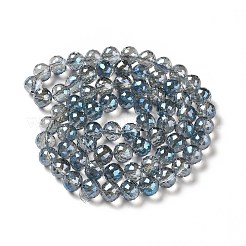 Граненые (128 грань) стеклянные бусины с гальваническим покрытием&nbsp;GLAA-H023-01