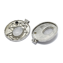 Овальные подвески из натурального кварца и горного хрусталя&nbsp;G-Q165-03AS-04