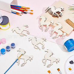 Незаконченные деревянные подвески в виде лошадей для художественной росписи&nbsp;WOCR-WH0004-005