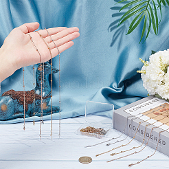 12 шт. 3 цвета 304 нержавеющая сталь спутниковые цепочки ожерелья комплект для мужчин и женщин&nbsp;NJEW-NB0001-15