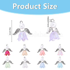 10 шт. подвески в виде цветка-ангела из акрила и искусственного жемчуга&nbsp;PALLOY-YW00055-01