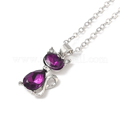 Ожерелья из сплава со стразами в форме кошки&nbsp;FS-WG5CA0C-04