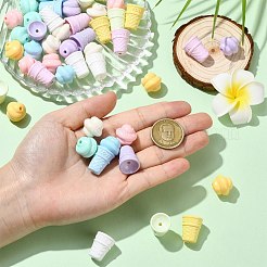 60шт 2 стиля непрозрачные акриловые бусины&nbsp;SACR-CJ0001-86