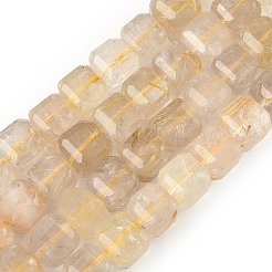 Нити бусин из натурального золота с рутилированным кварцем&nbsp;G-C267-A03