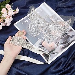 1 шт. 3D бабочка полиэстер компьютерная вышивка аппликация для свадебного платья&nbsp;DIY-GF0006-64